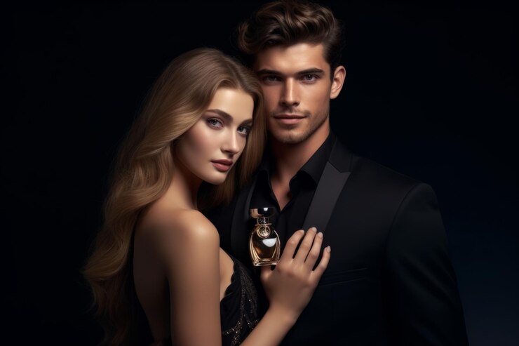 Unisex model with perfume - Gender-neutral fragrance